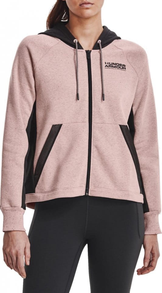 Mikica s kapuco Under Armour Rival + FZ Hoodie-PNK