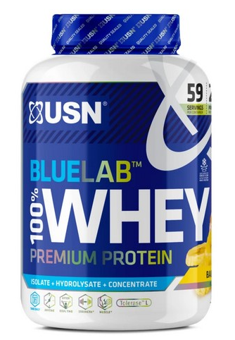 Beljakovine v prahu USN BlueLab 100% Whey Premium Protein banana 2kg